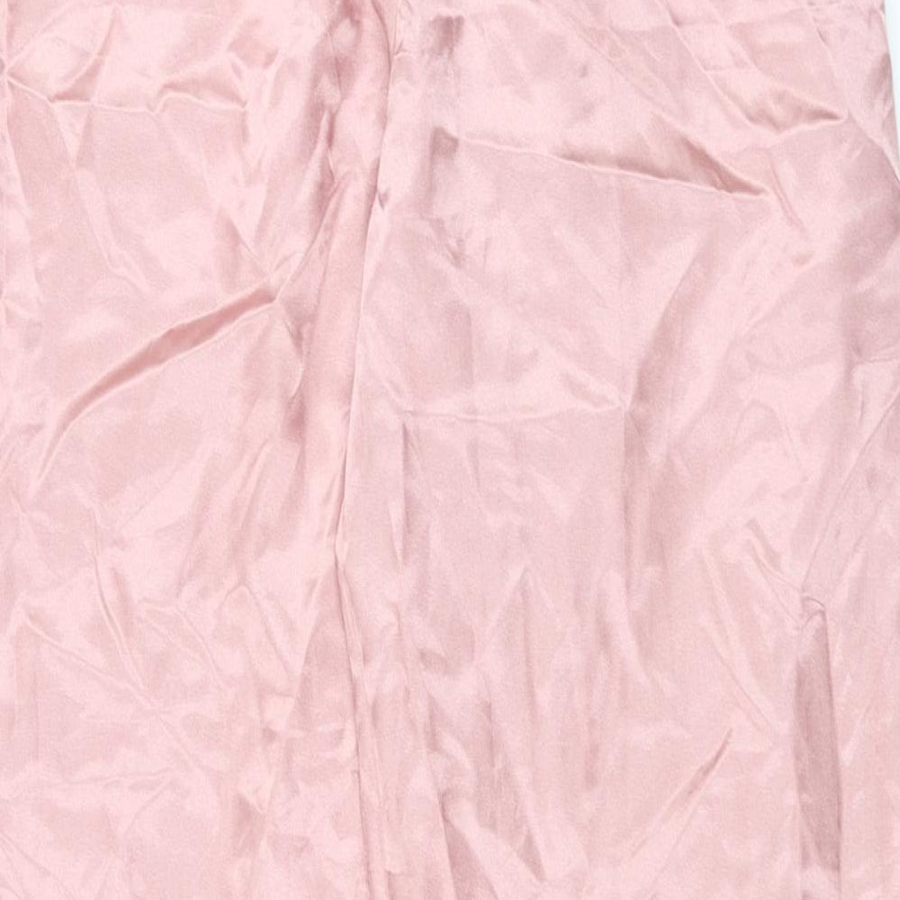 Boohoo Womens Pink Solid   Pyjama Pants Size 12