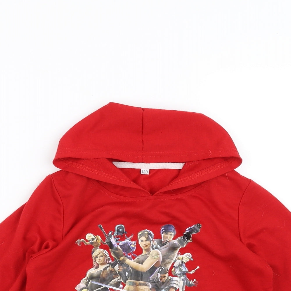 Preworn Boys Red   Pullover Hoodie Size 7 Years  - Fortnite