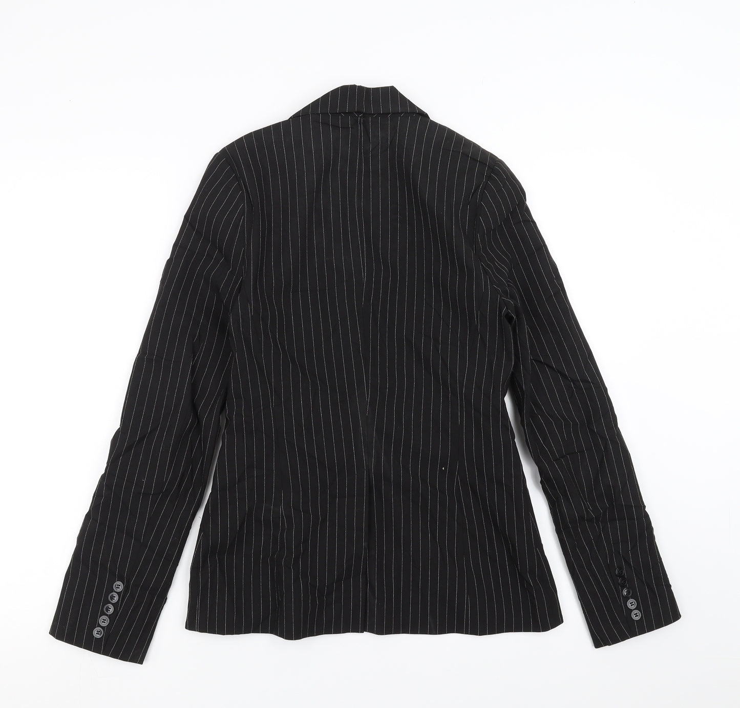 Topshop Womens Black Striped  Jacket Blazer Size 8