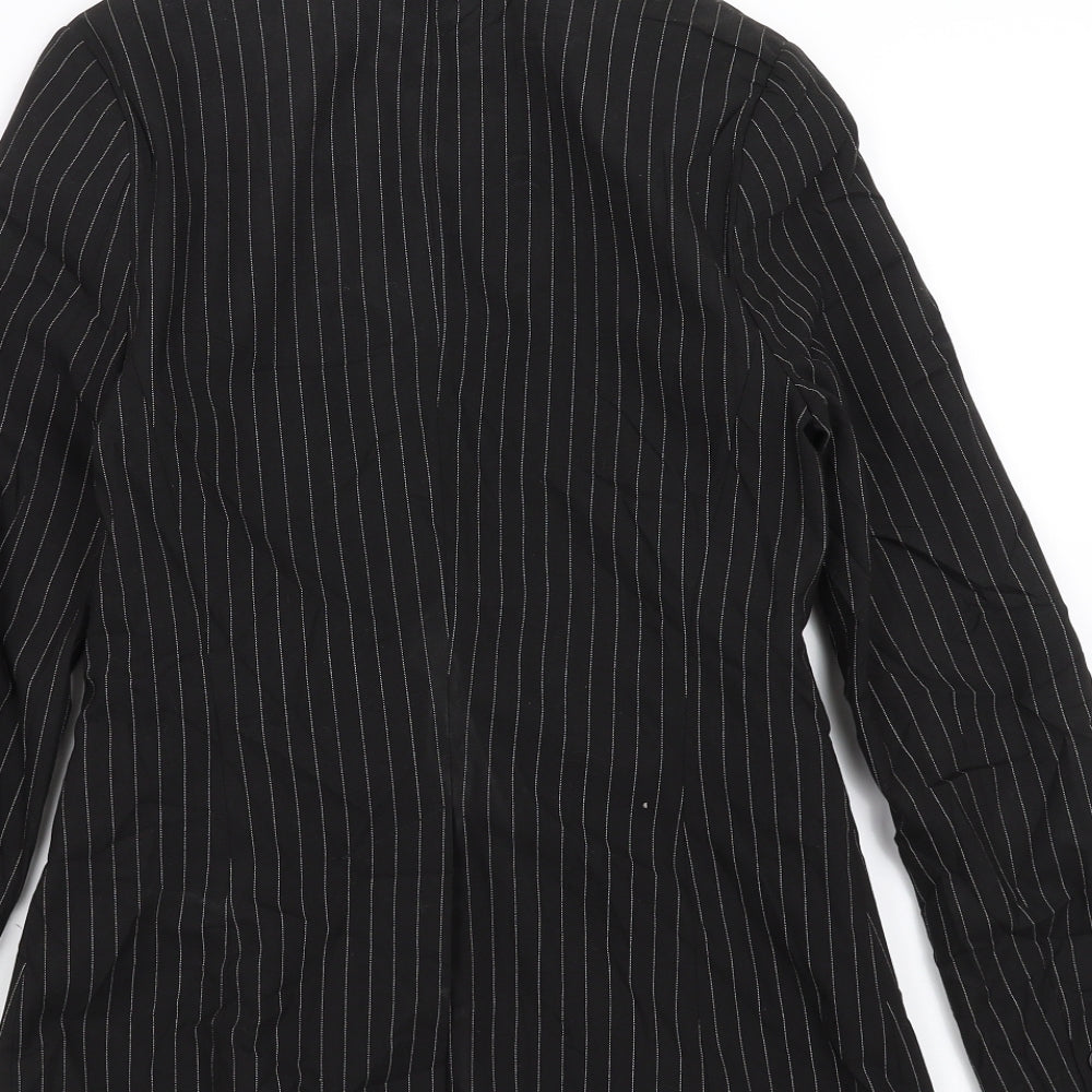 Topshop Womens Black Striped  Jacket Blazer Size 8
