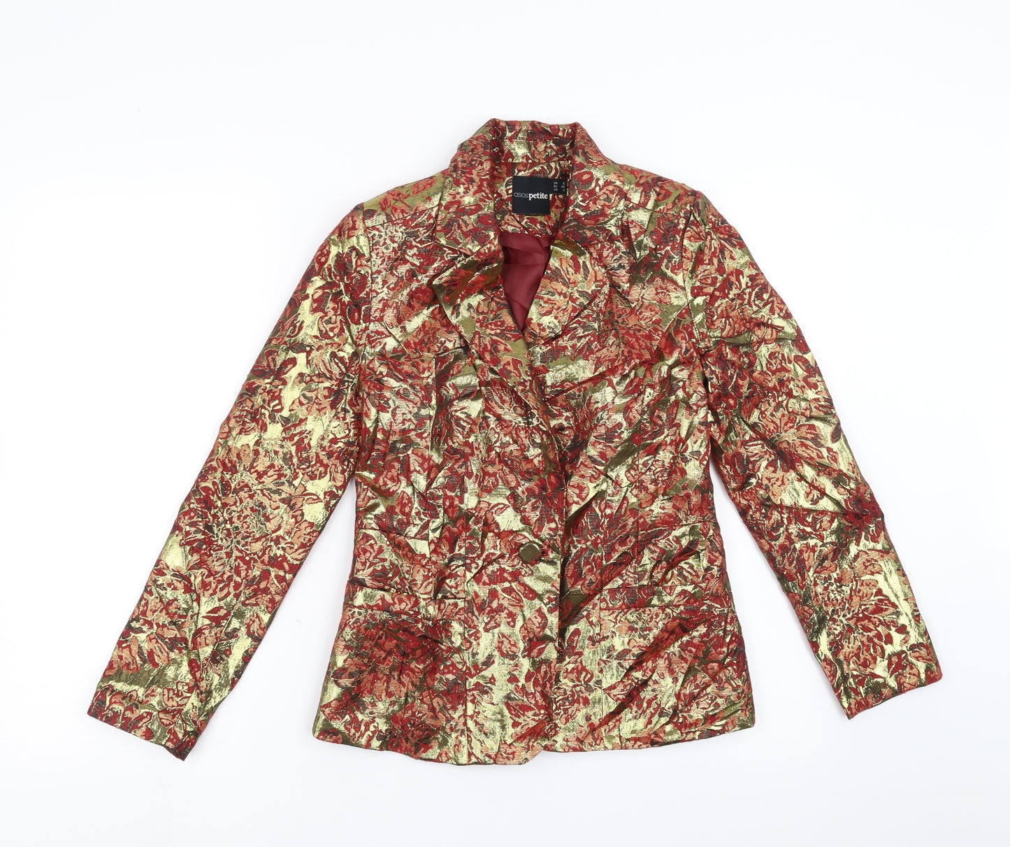ASOS Womens Gold Floral  Jacket Blazer Size 6