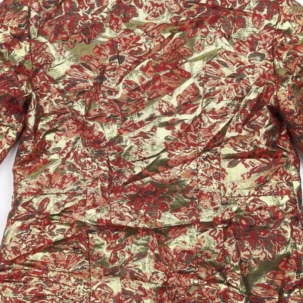 ASOS Womens Gold Floral  Jacket Blazer Size 6