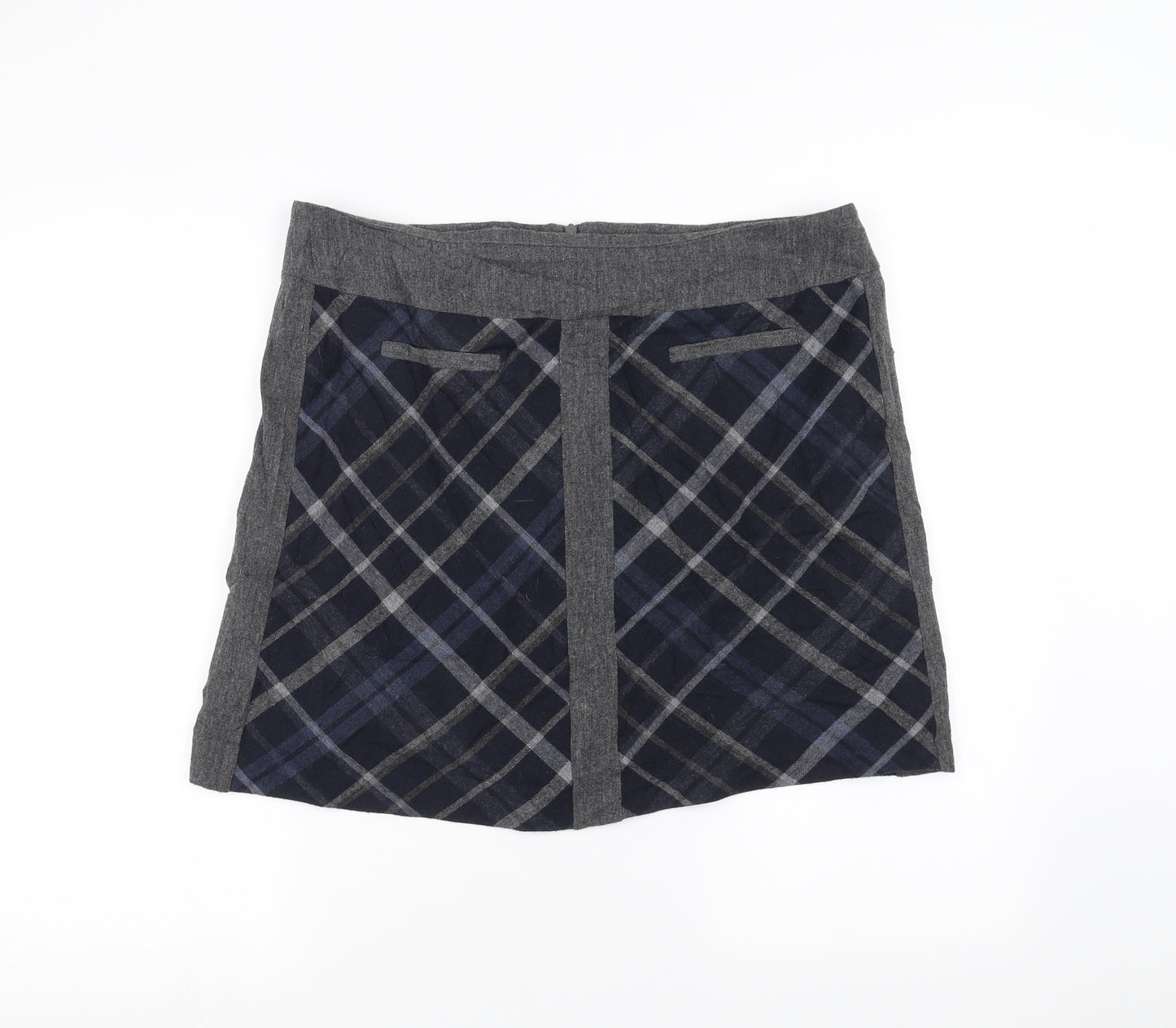 Marks and Spencer Womens Blue Argyle/Diamond  A-Line Skirt Size 16