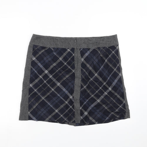 Marks and Spencer Womens Blue Argyle/Diamond  A-Line Skirt Size 16