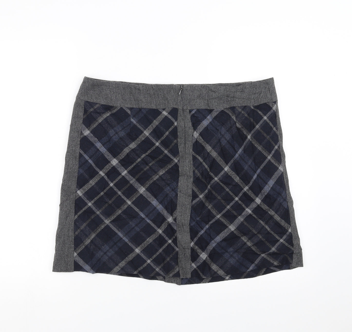 Marks and Spencer Womens Blue Argyle/Diamond  A-Line Skirt Size 16