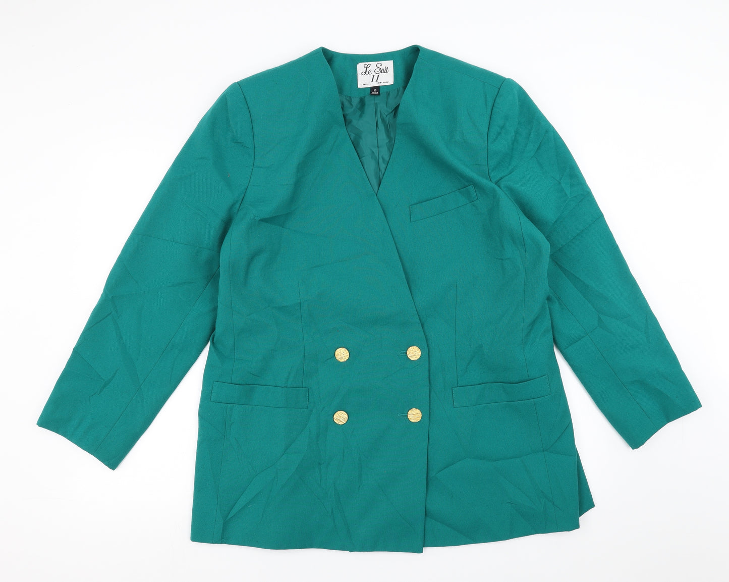 Le Suit Womens Green   Jacket Suit Jacket Size 16