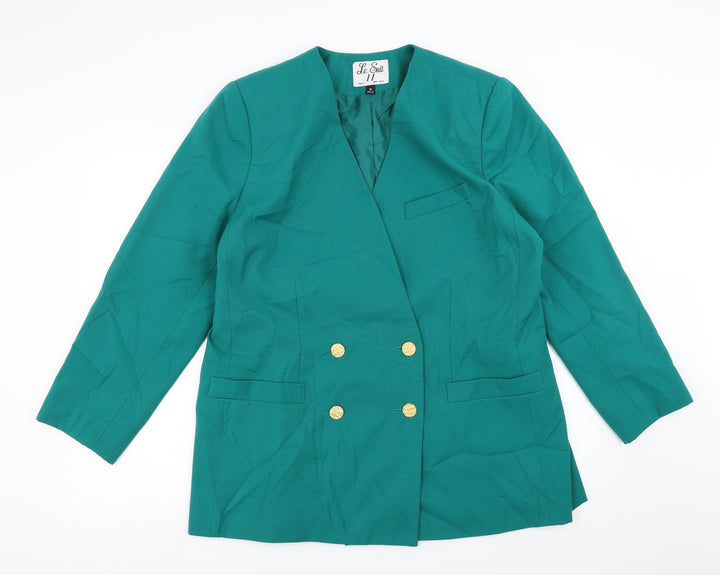 Le Suit Womens Green Jacket Suit Jacket Size 16