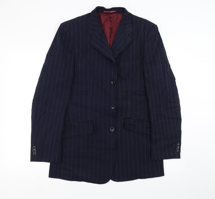 Simon Clarke Mens Blue Striped Jacket Suit Jacket Size S