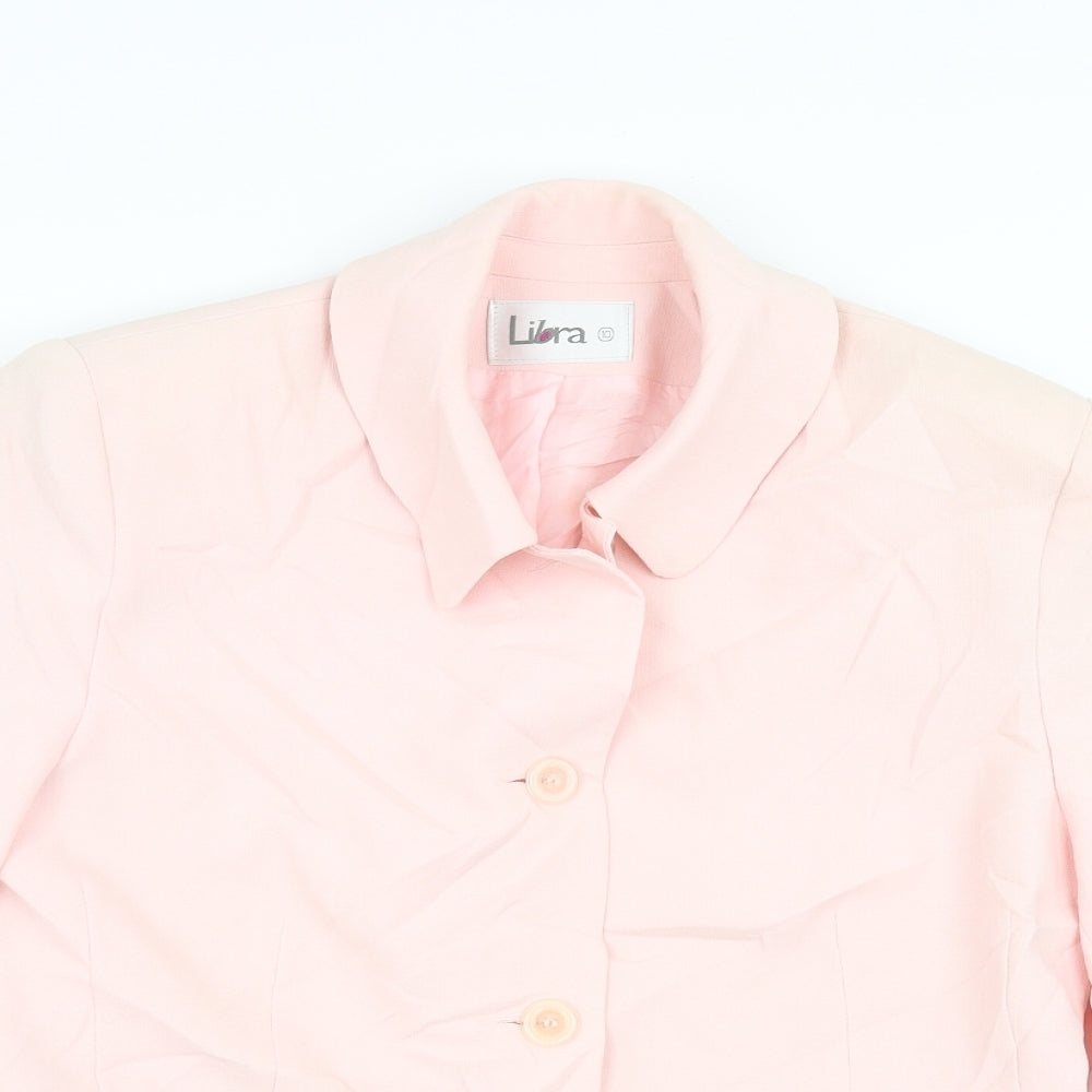 Libra Womens Pink Batik  Jacket Suit Jacket Size 10