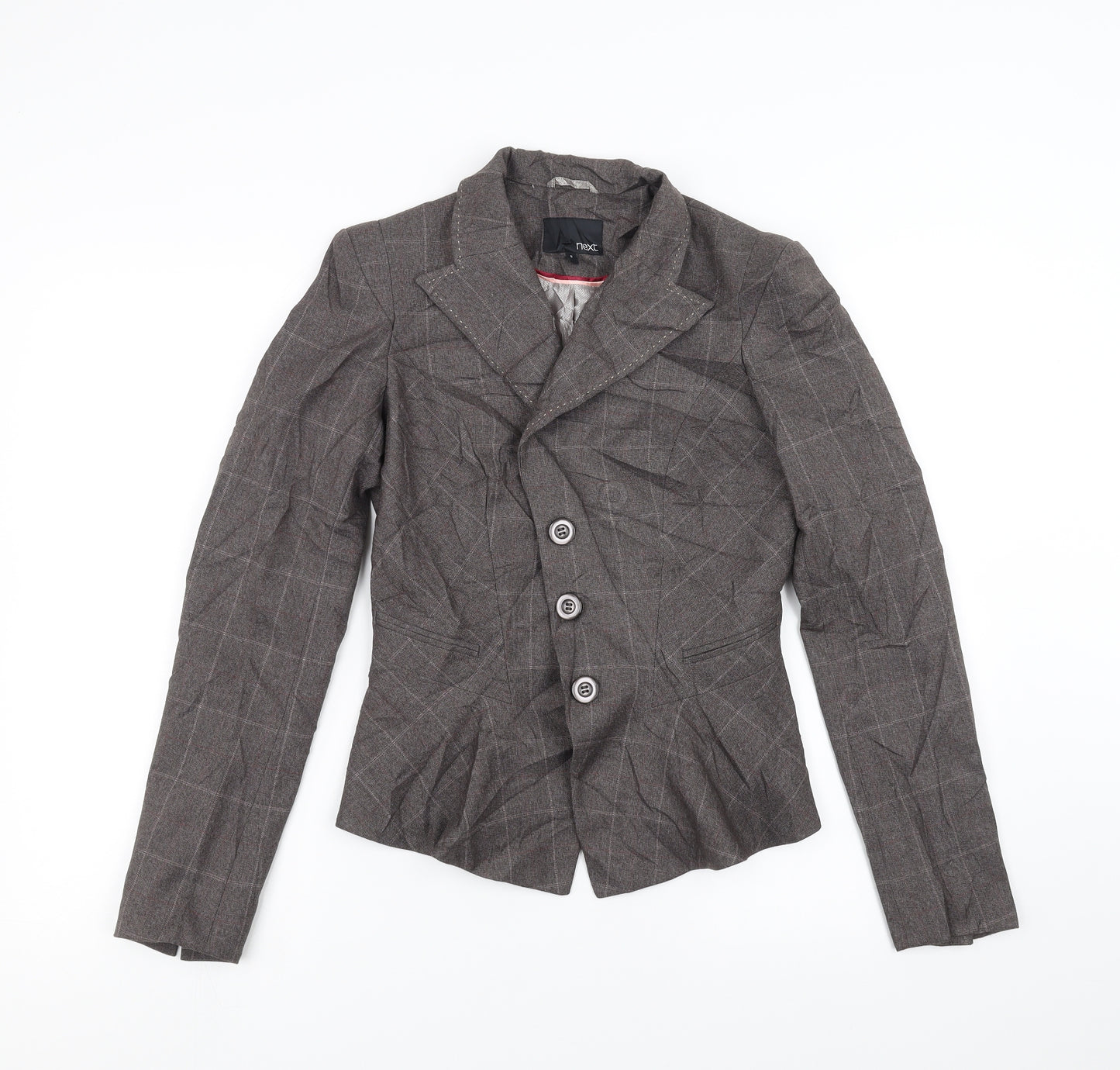 NEXT Womens Grey Check  Jacket Suit Jacket Size 6