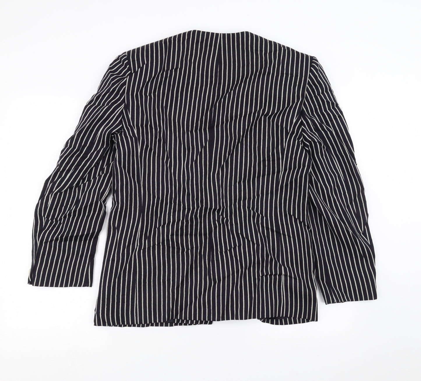 Jaeger Womens Blue Striped  Jacket Suit Jacket Size 12