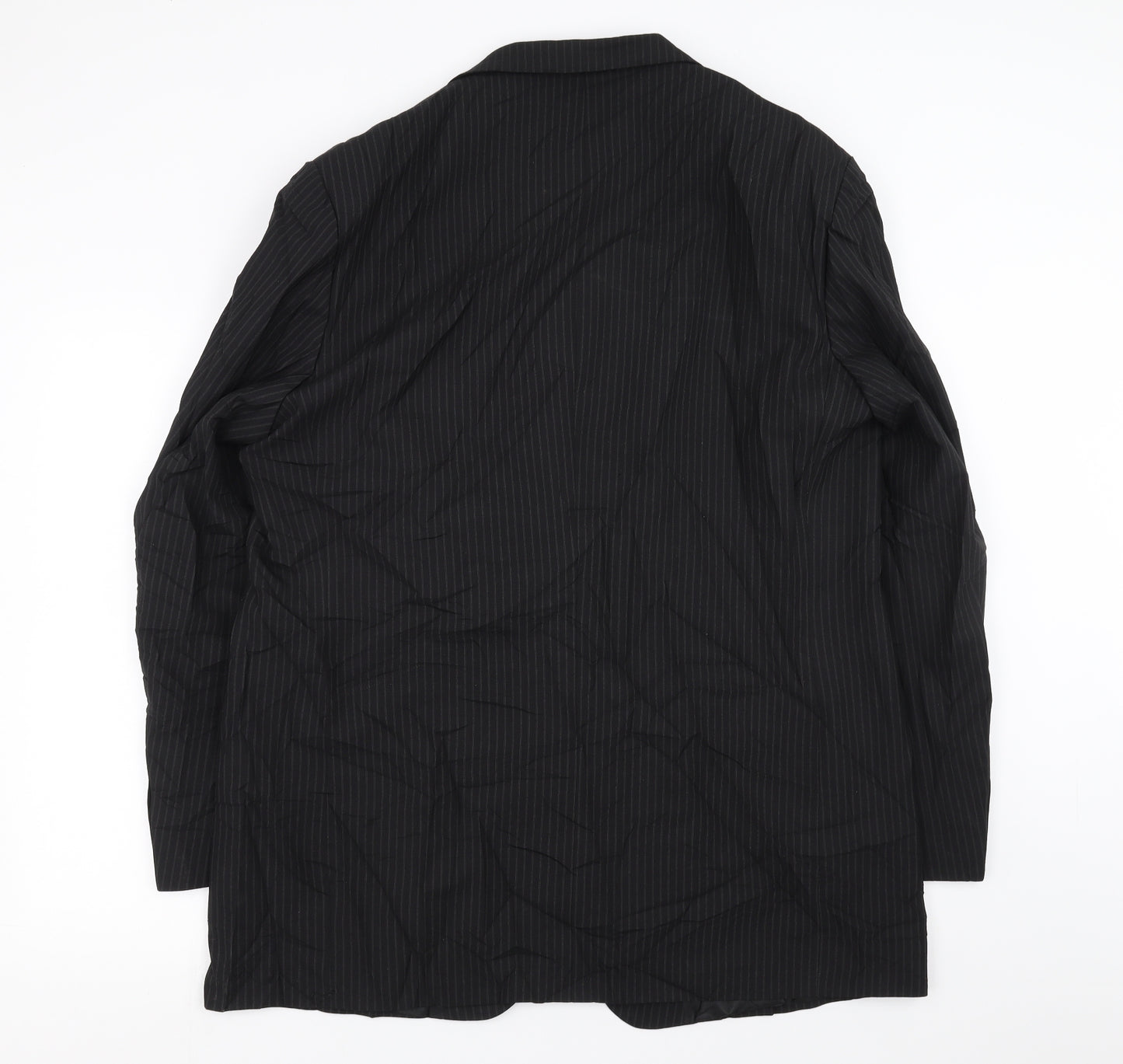 Marks and Spencer Mens Black Striped  Jacket Suit Jacket Size 46