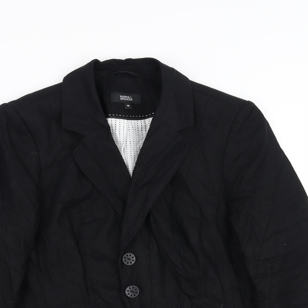 Marks and Spencer Womens Black   Jacket Suit Jacket Size 16
