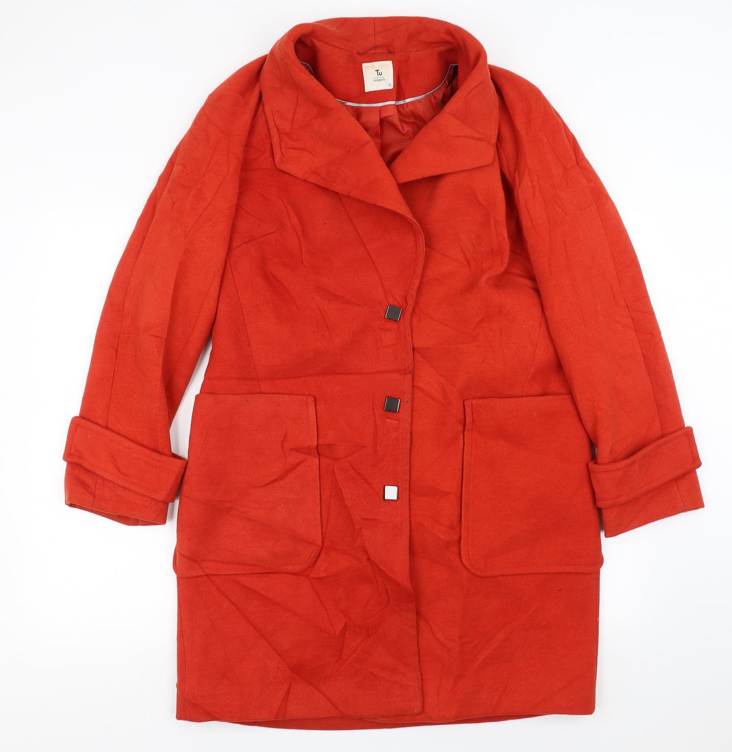 Sainsburys Womens Orange   Pea Coat Coat Size 12