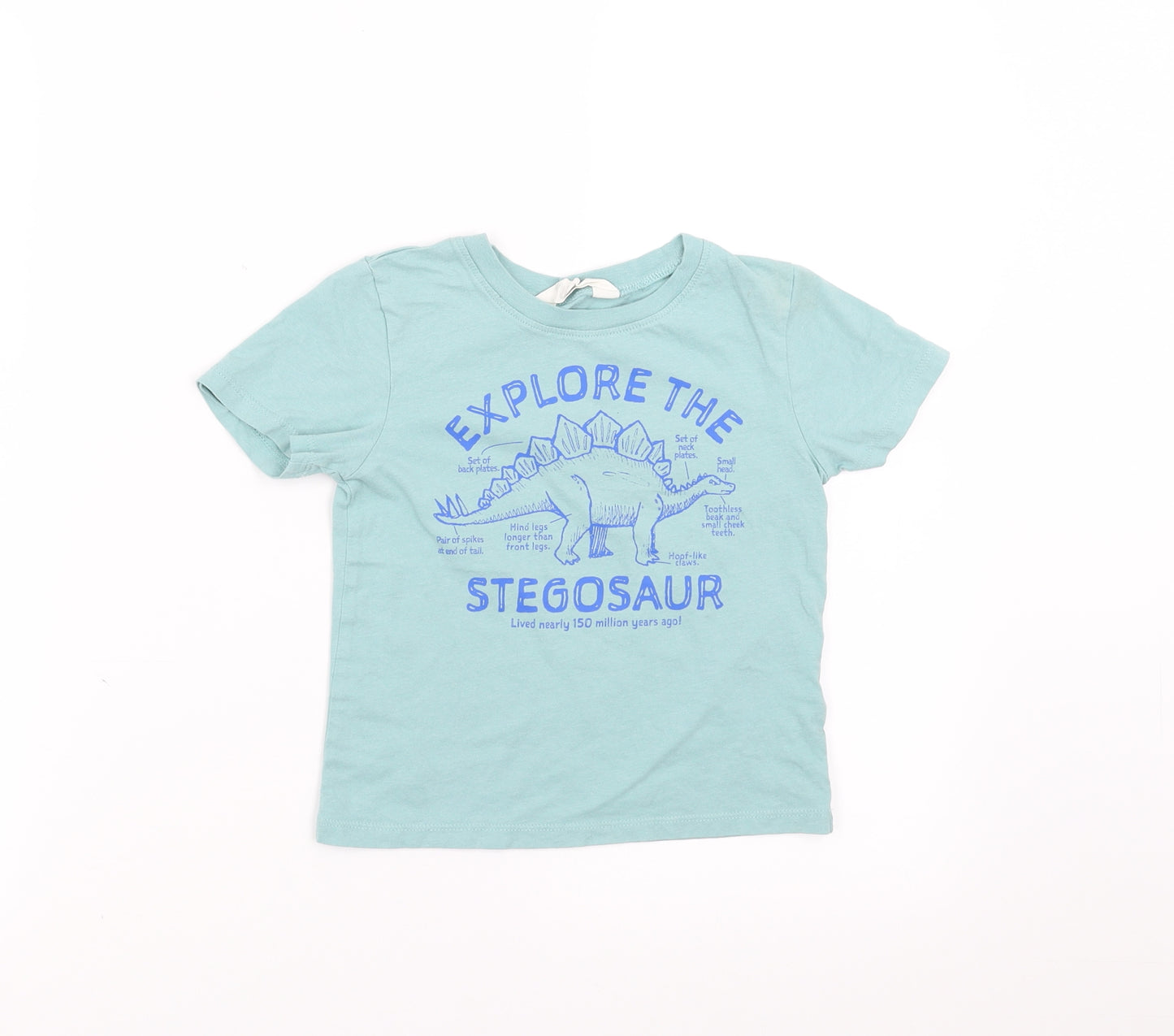H&M Boys Green   Basic T-Shirt Size 3-4 Years  - dinosaur