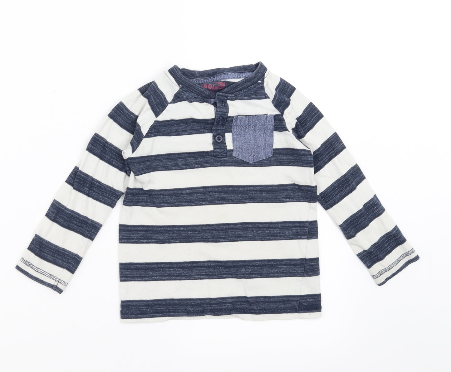 F&F Boys Blue Striped  Basic T-Shirt Size 3-4 Years