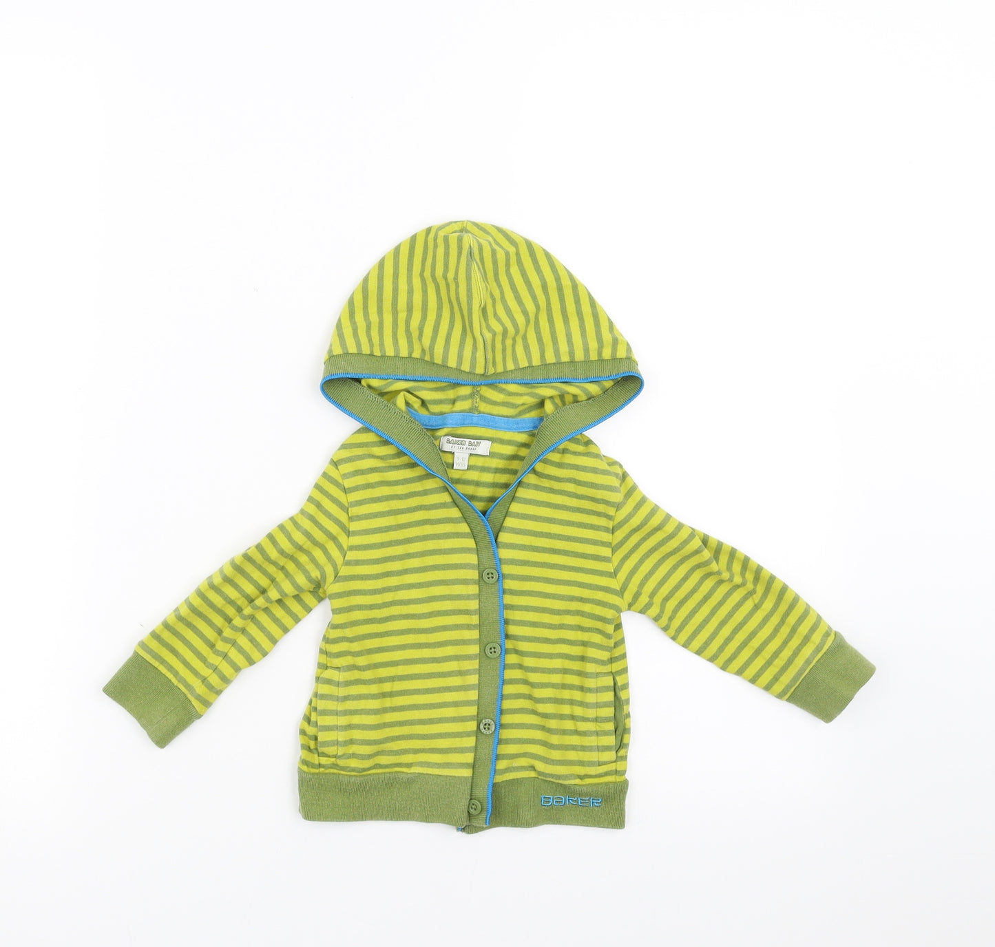 Ted Baker Baby Green Striped  Cardigan Jumper Size 9-12 Months  - hooded