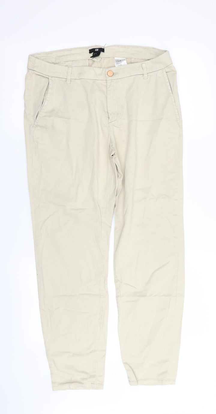 H&M Womens Beige   Trousers  Size 10 L27 in