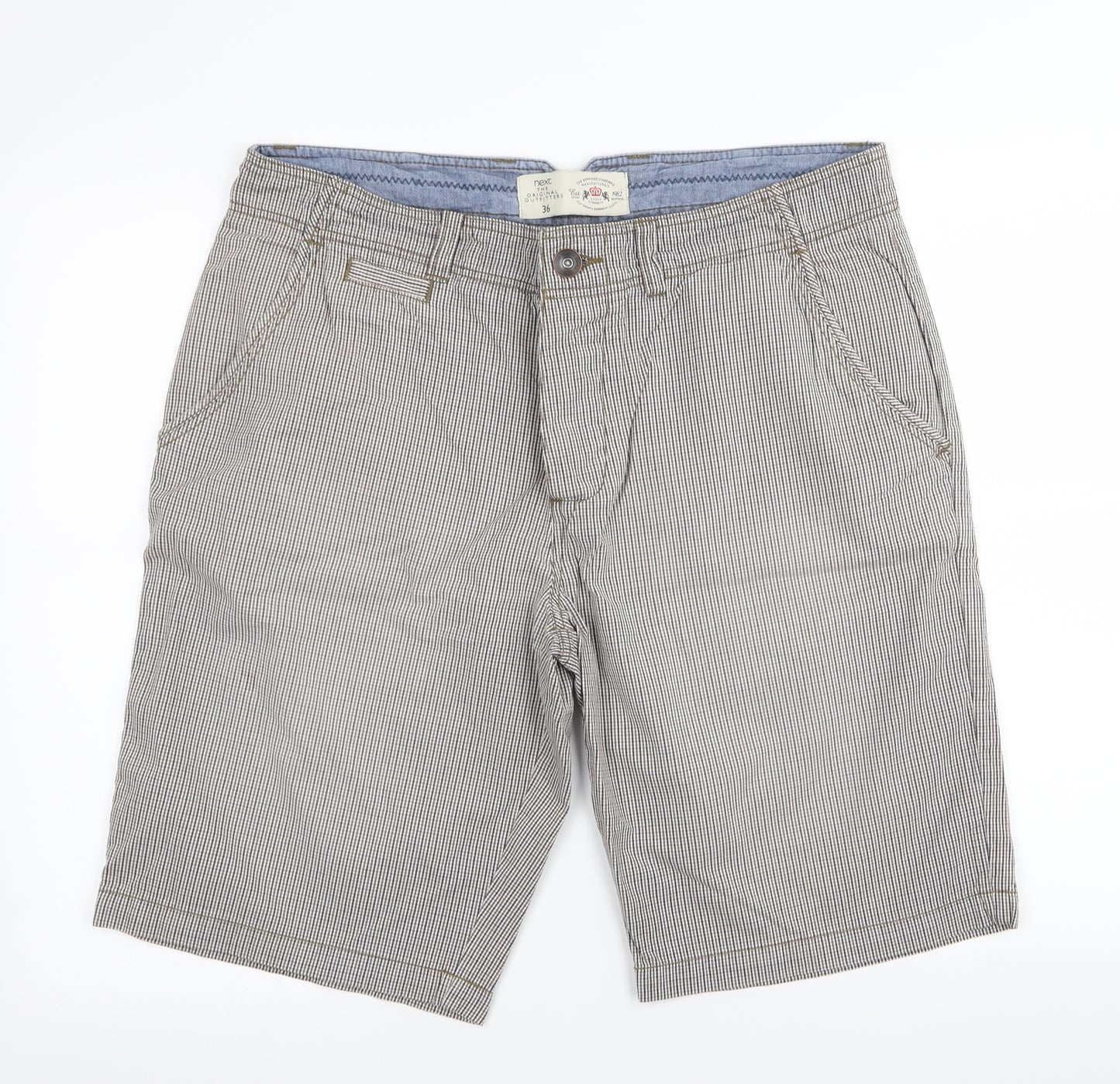 NEXT Mens Multicoloured Check  Chino Shorts Size 36 in