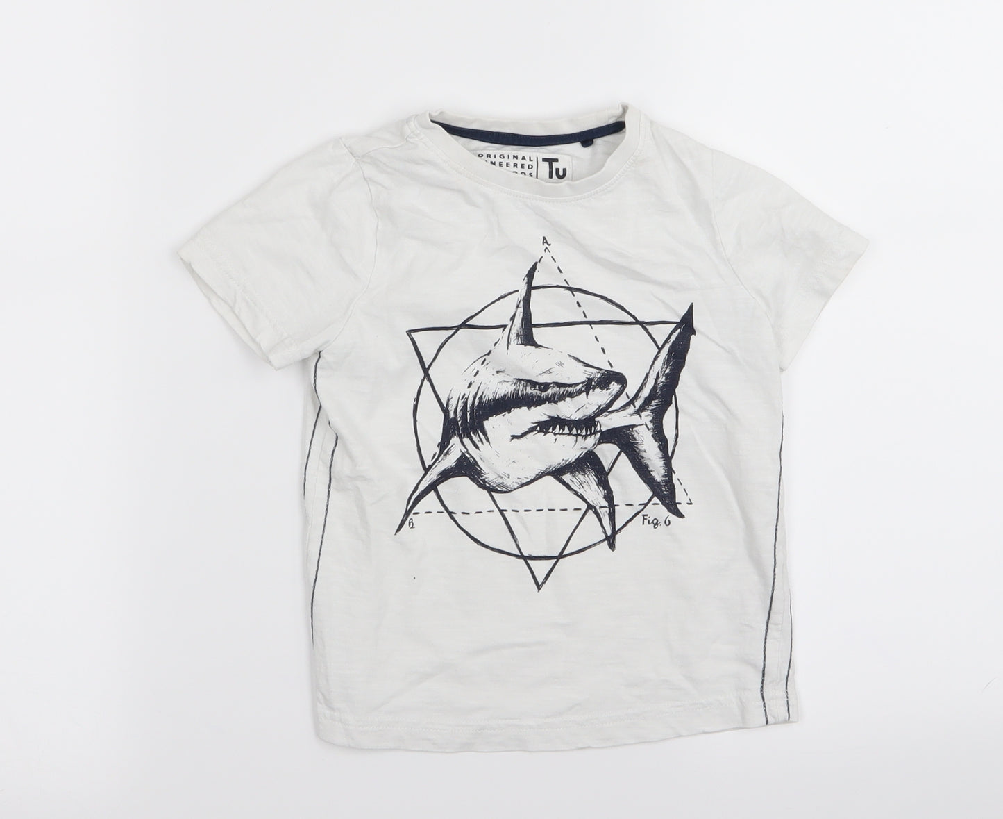 TU Boys White   Basic T-Shirt Size 3 Years