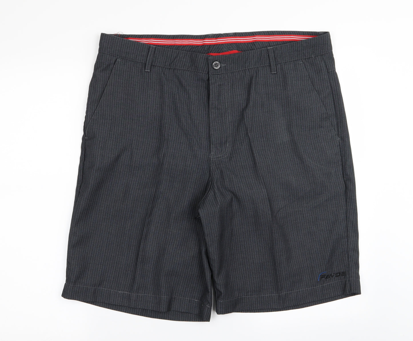 fayde Mens Black Striped  Chino Shorts Size 38 in
