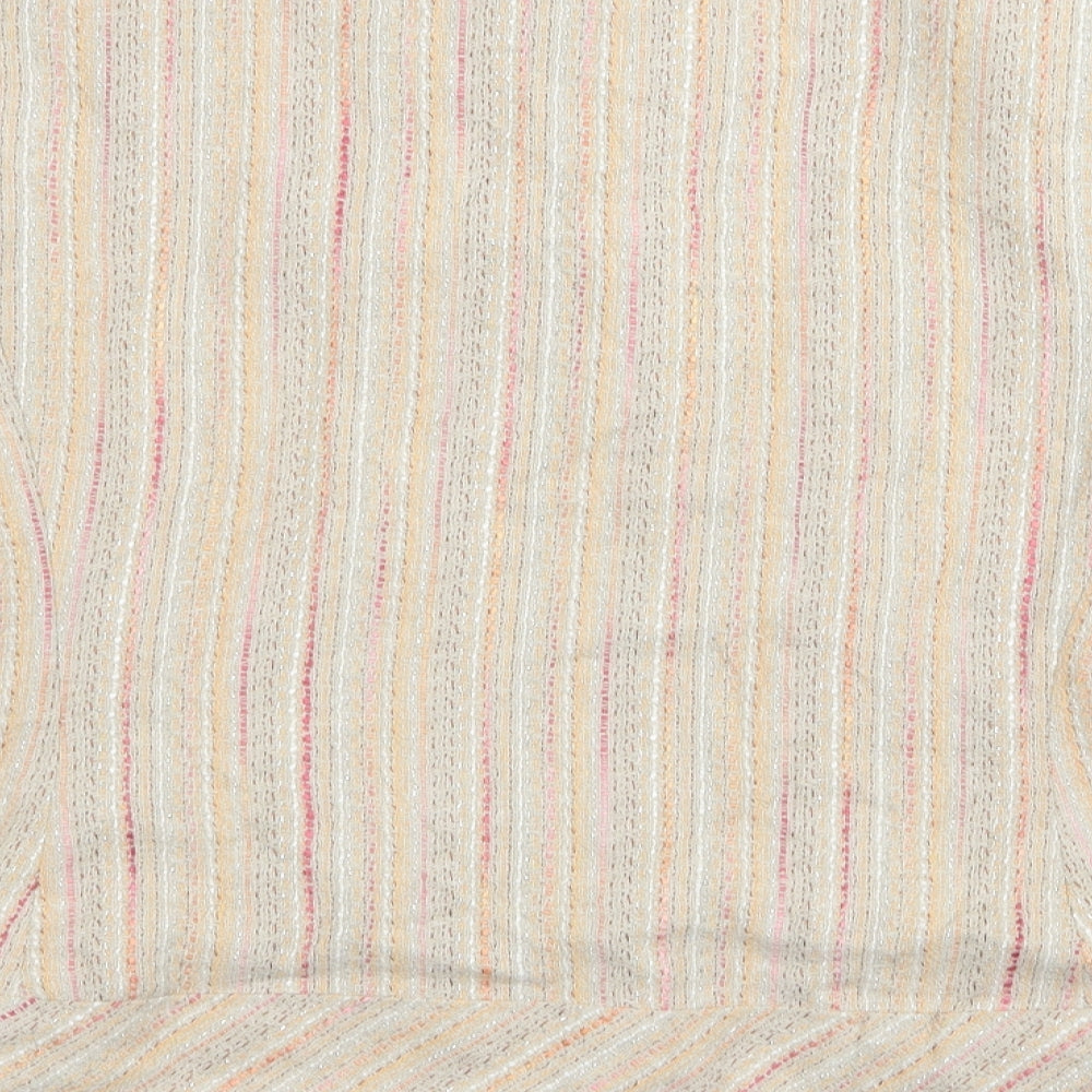 M&S Womens Beige Striped  Jacket Blazer Size 14