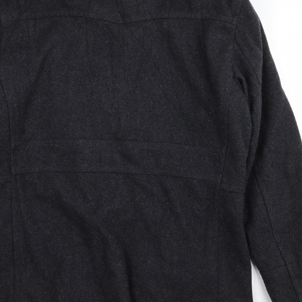 Trait Mens Black   Overcoat Coat Size M