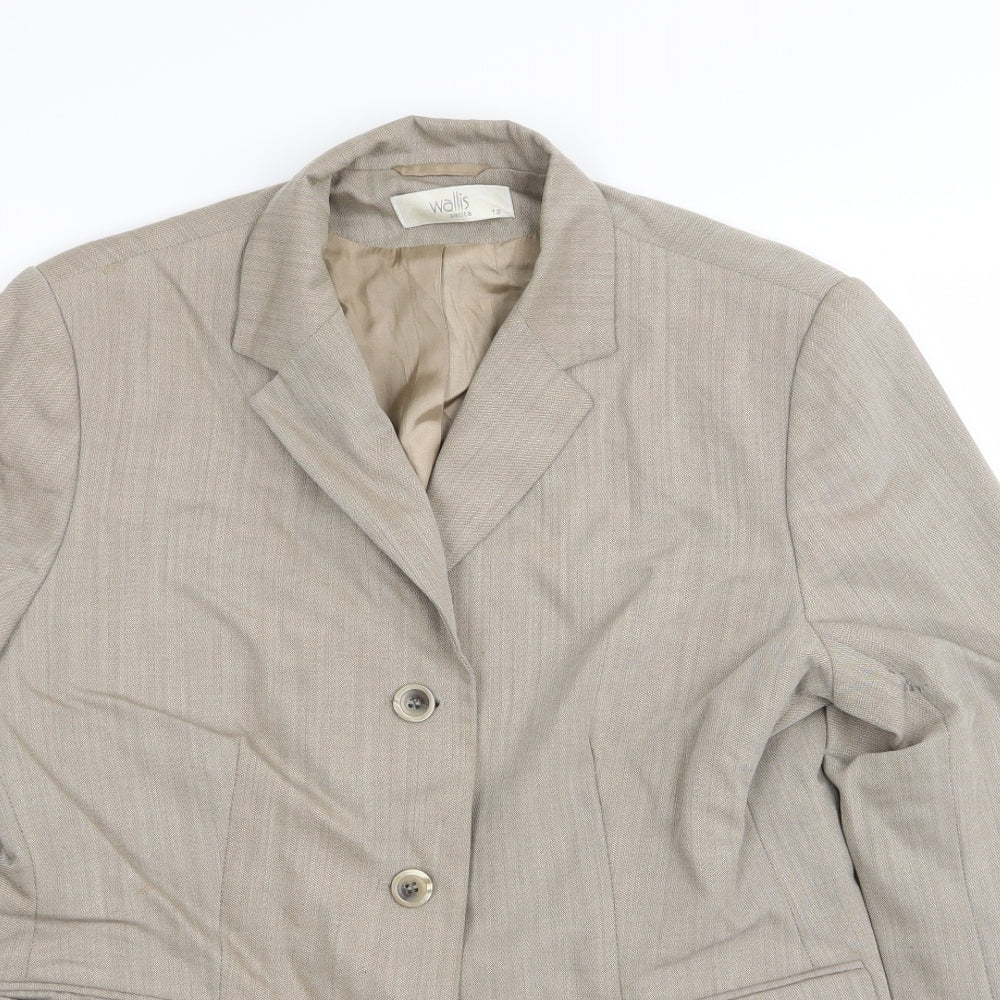 Wallis Womens Beige   Jacket Blazer Size 12
