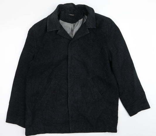 Front view of Asda George men’s green overcoat coat, size L