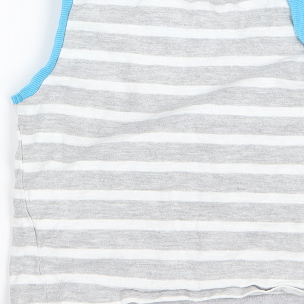 Matalan Boys Grey Striped  Basic Tank Size 18-24 Months