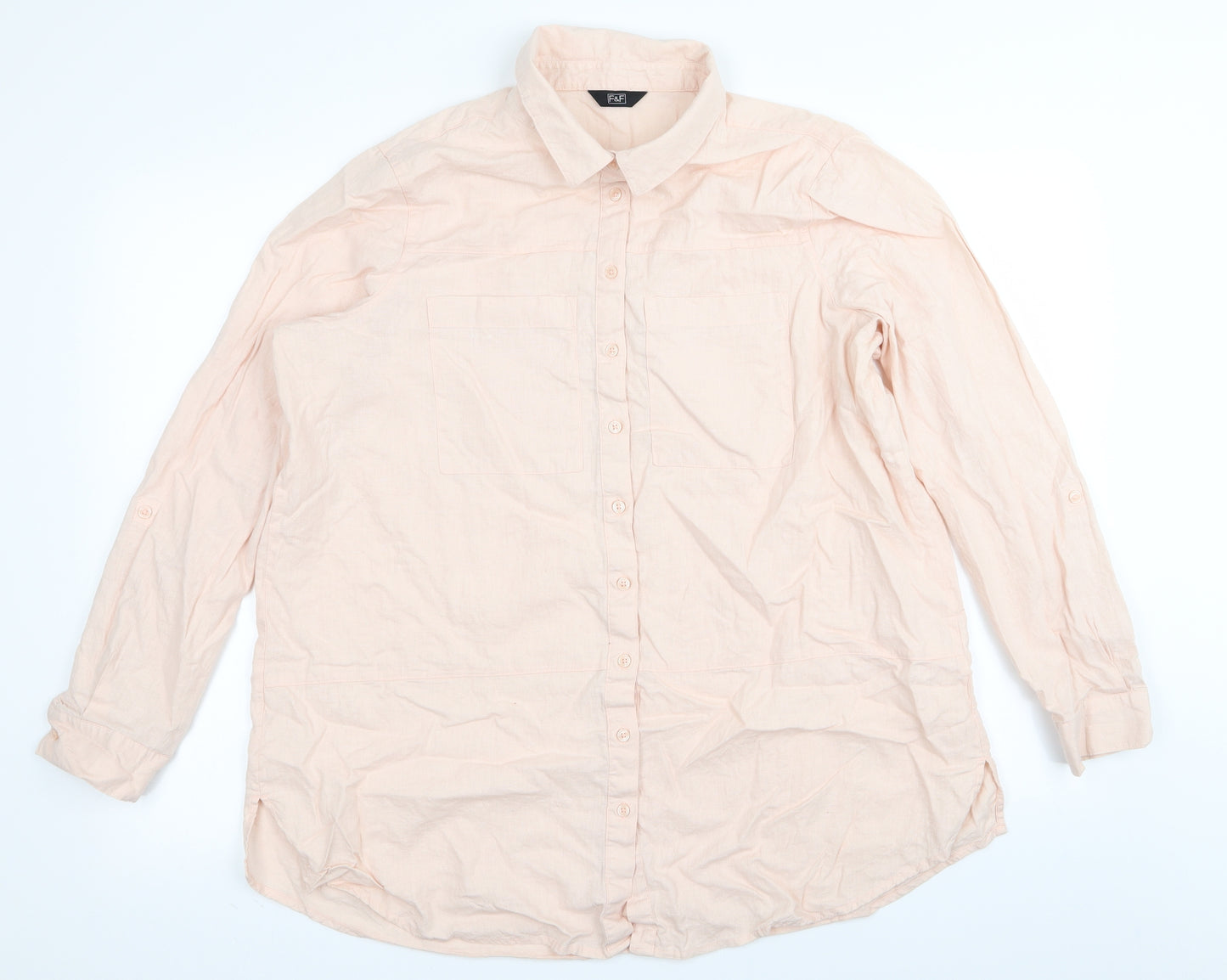 F&F Womens Pink   Basic Button-Up Size 18
