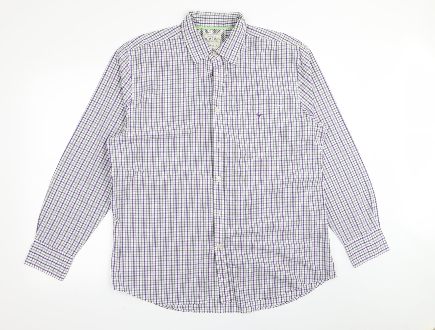 Maine Mens Multicoloured Check   Button-Up Size L