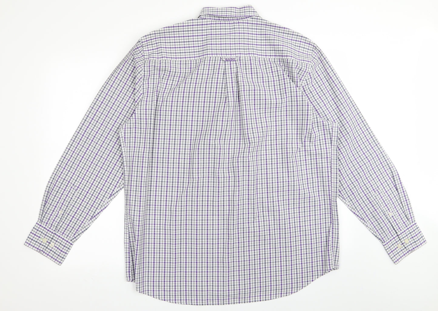 Maine Mens Multicoloured Check   Button-Up Size L