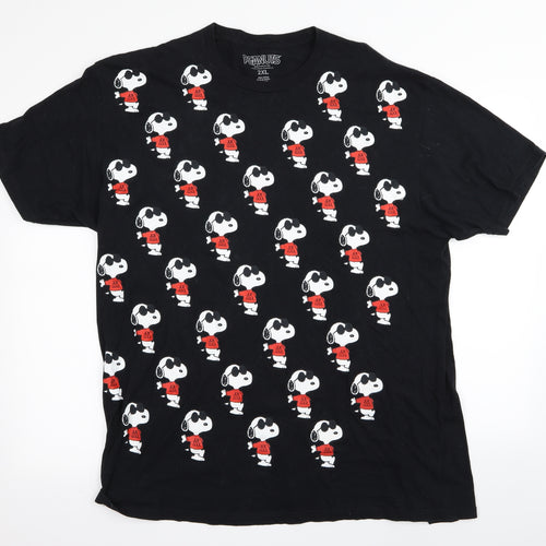 Peanuts Mens Black    T-Shirt Size 2XL