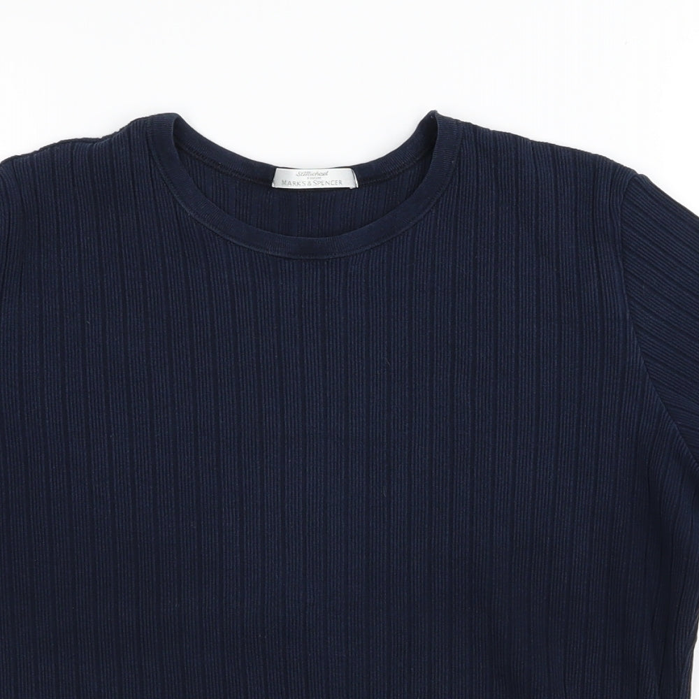 M&S Womens Blue   Basic T-Shirt Size 18