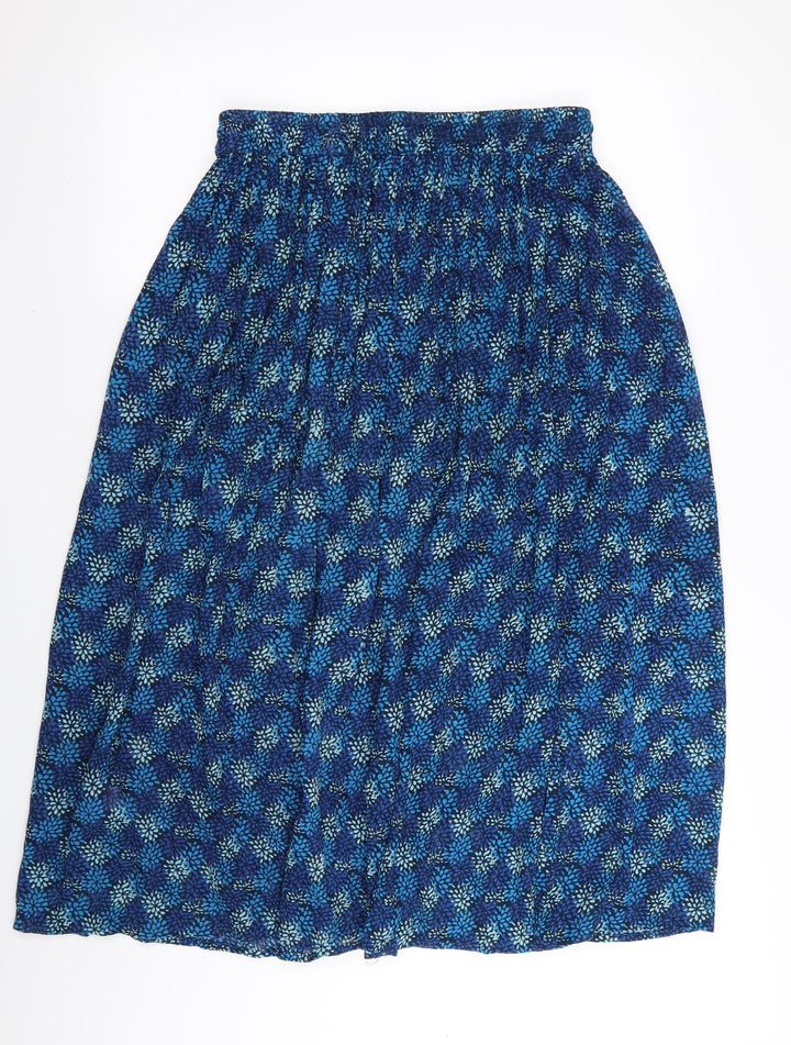 Akal Collection Womens Blue Floral Flare Skirt Size M - Stretch waistband