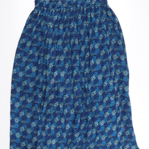 Akal Collection Womens Blue Floral  Flare Skirt Size M  - Stretch waistband