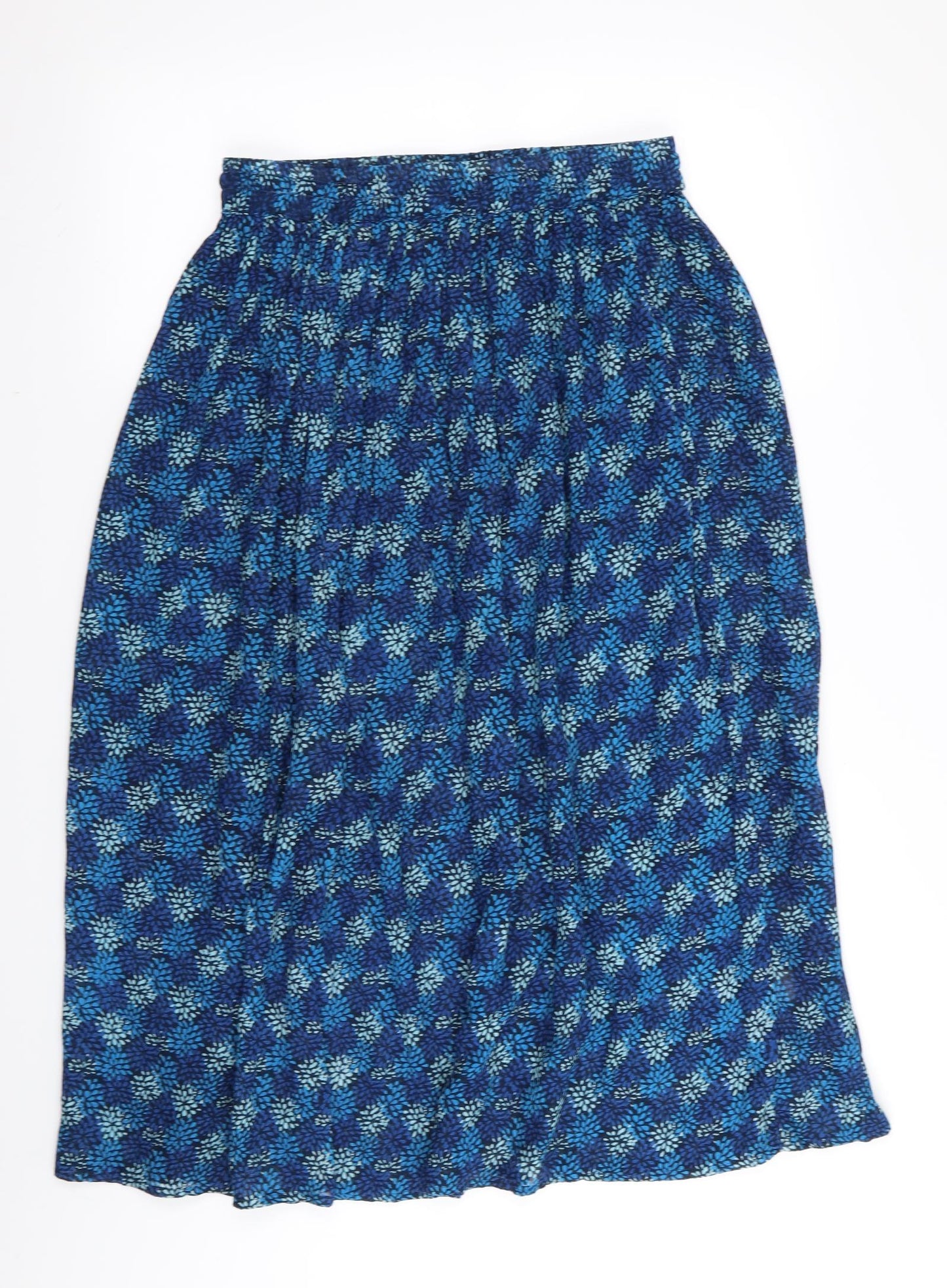 Akal Collection Womens Blue Floral  Flare Skirt Size M  - Stretch waistband