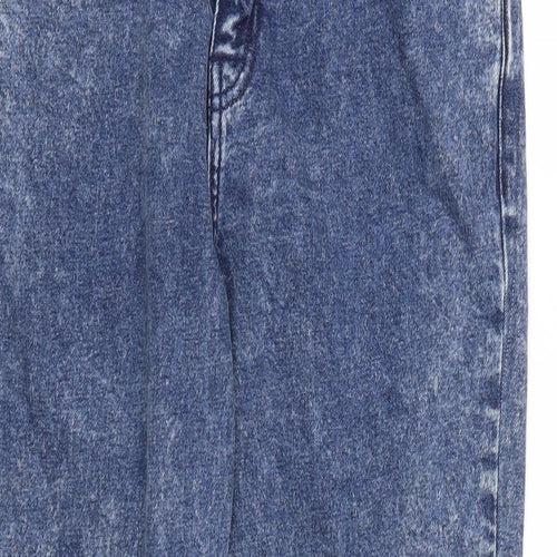 New Look  Womens Blue Houndstooth  Skinny Jeans Size 12 L25 in