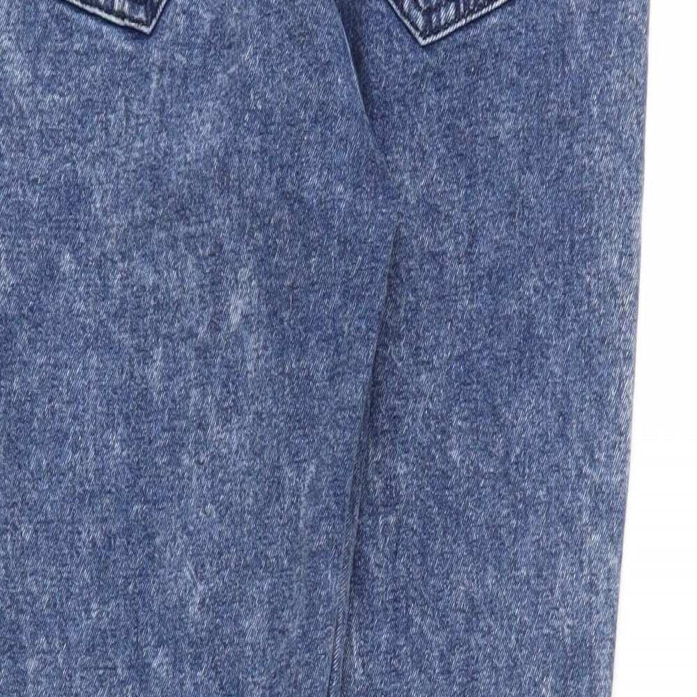 New Look  Womens Blue Houndstooth  Skinny Jeans Size 12 L25 in