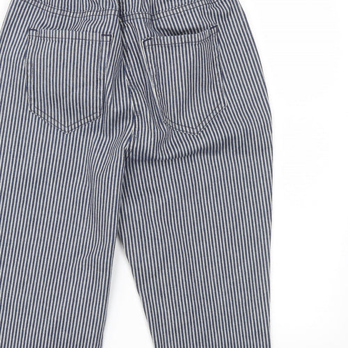 Preworn Womens Blue Striped  Capri Trousers Size 30 in L20 in - Stretch waistband