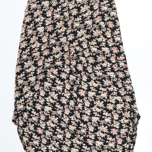River Island Womens Black Floral  Flare Skirt   - Stretch waistband