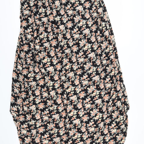 River Island Womens Black Floral  Flare Skirt   - Stretch waistband