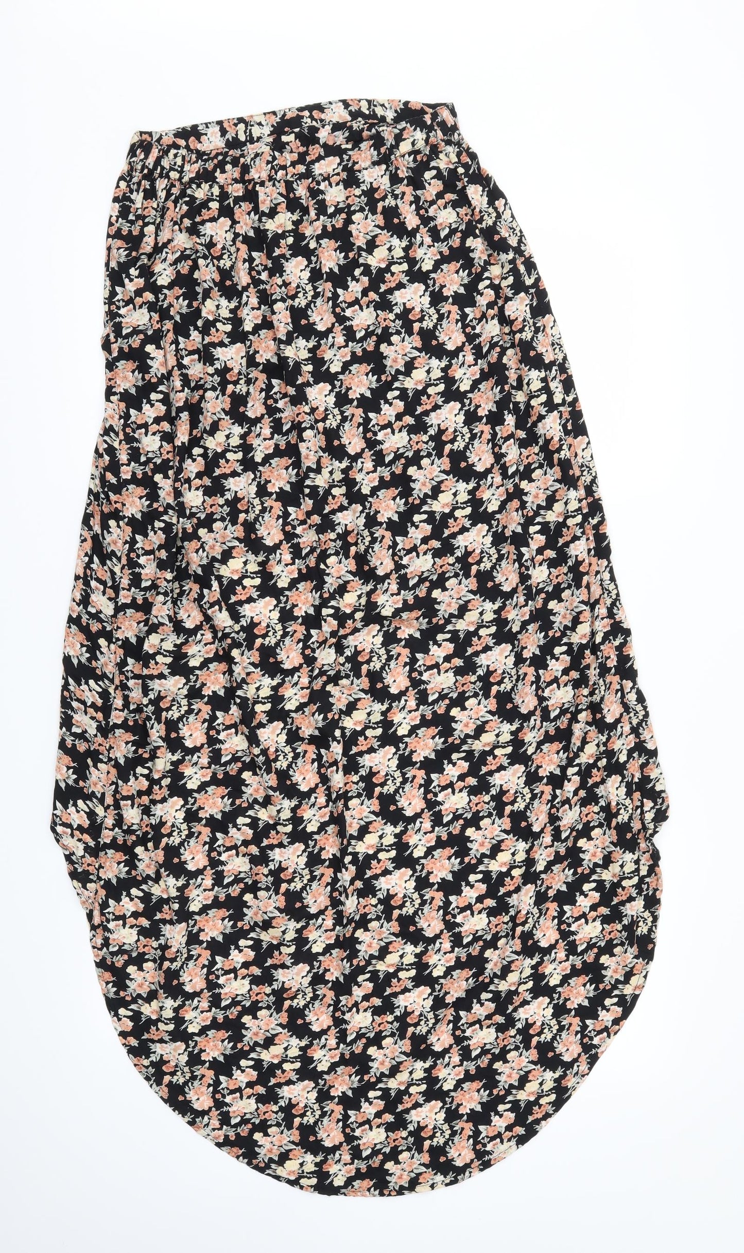 River Island Womens Black Floral  Flare Skirt   - Stretch waistband