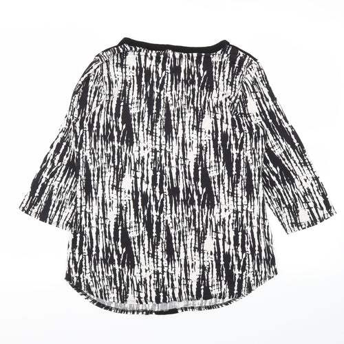Papaya Womens Black Animal Print  Basic T-Shirt Size 14