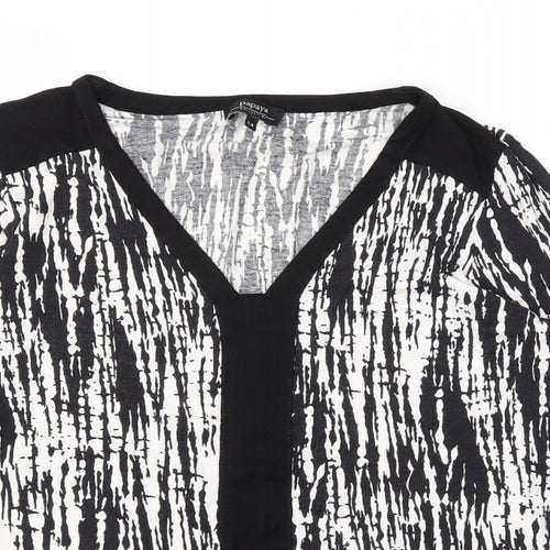 Papaya Womens Black Animal Print  Basic T-Shirt Size 14