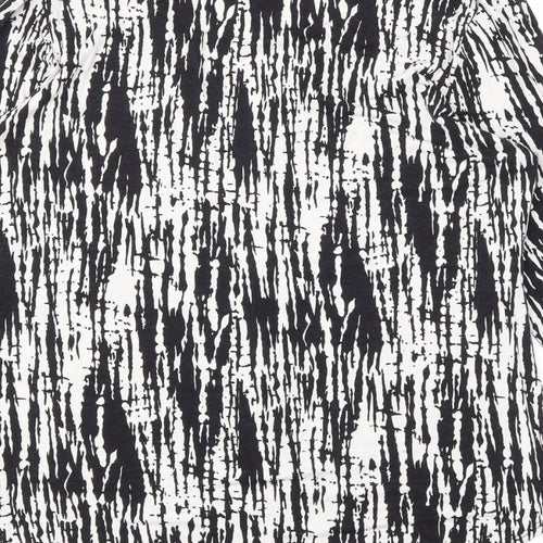 Papaya Womens Black Animal Print  Basic T-Shirt Size 14