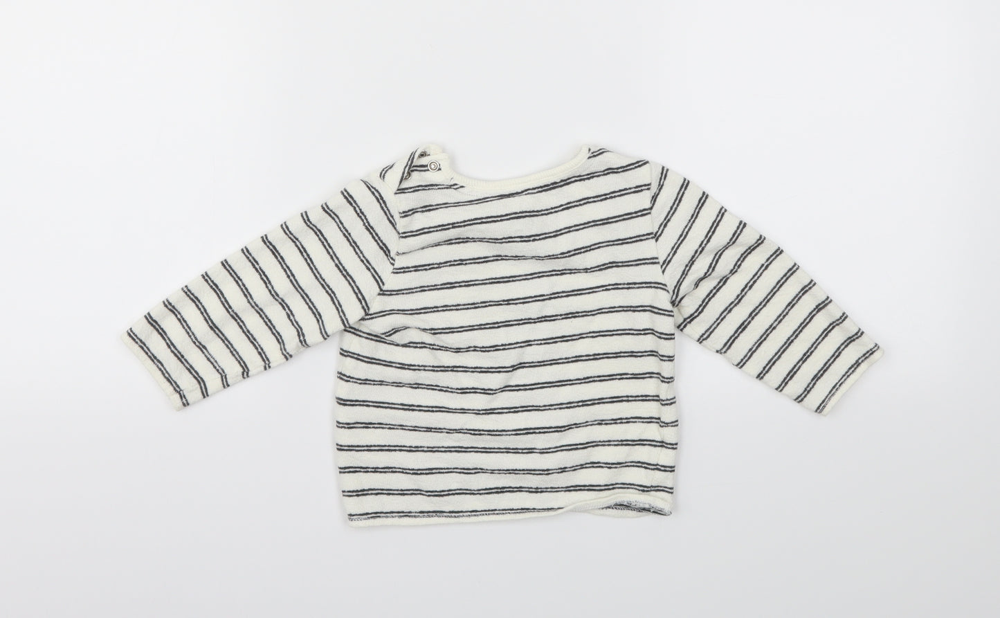 F&F Boys White Striped  Basic T-Shirt Size 6-9 Months