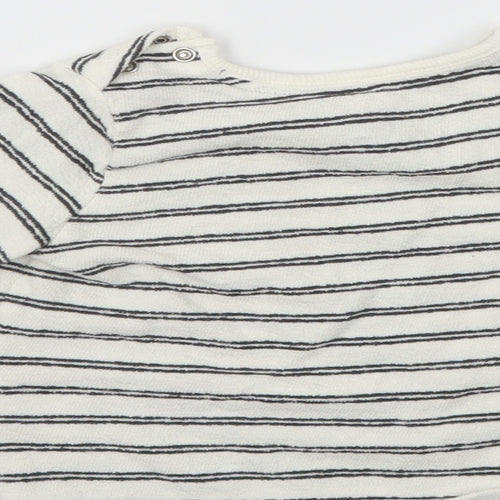 F&F Boys White Striped  Basic T-Shirt Size 6-9 Months