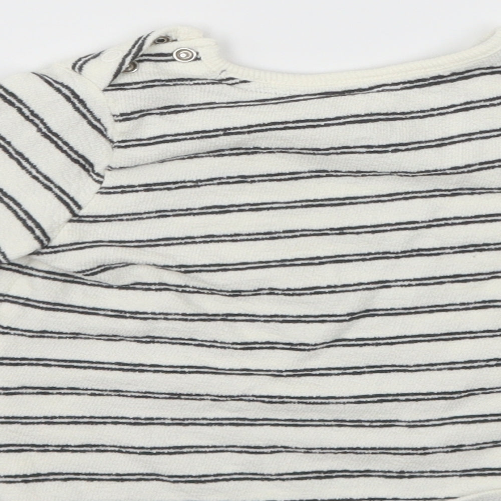 F&F Boys White Striped  Basic T-Shirt Size 6-9 Months
